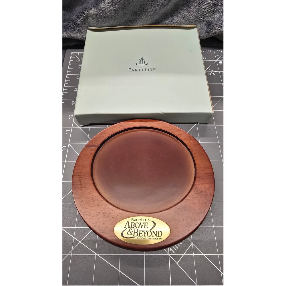 PartyLite Above & Beyond 2002 National Conference Wood Candle Base Display Tray